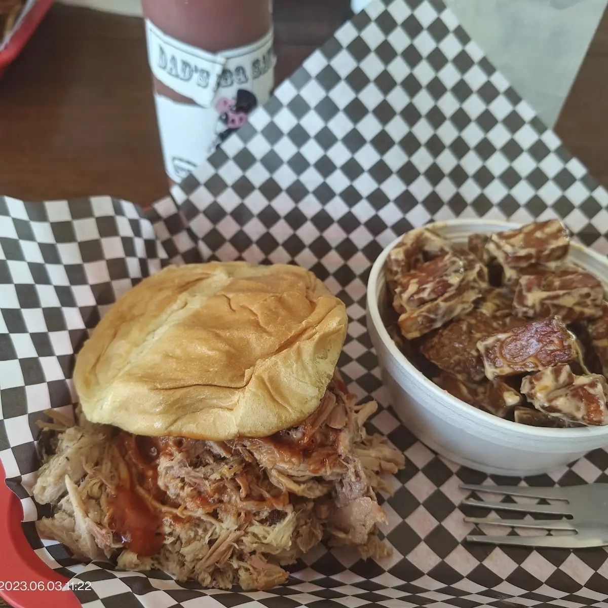 Pulled Pork Sandwich and Potato Salad