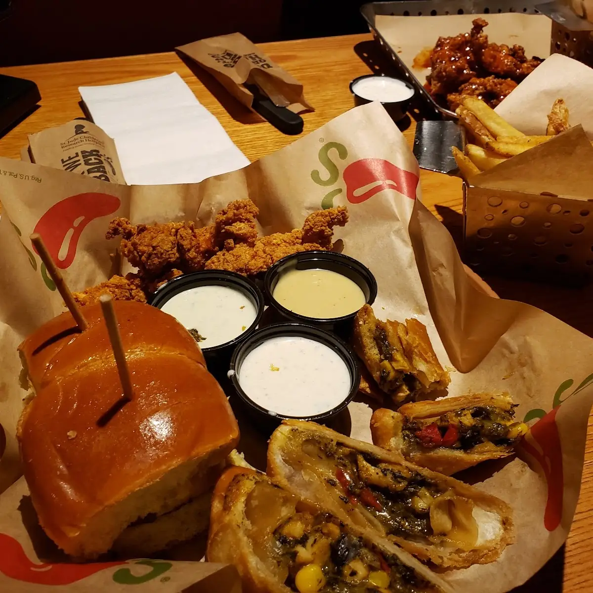 Southwest Eggrolls Wings and Cheese Sticks