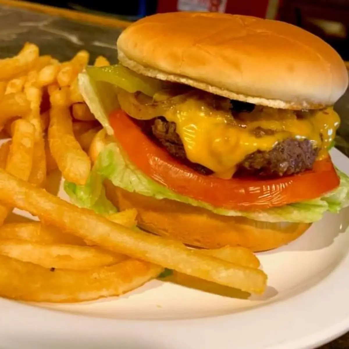 Cheeseburger Deluxe and Fries