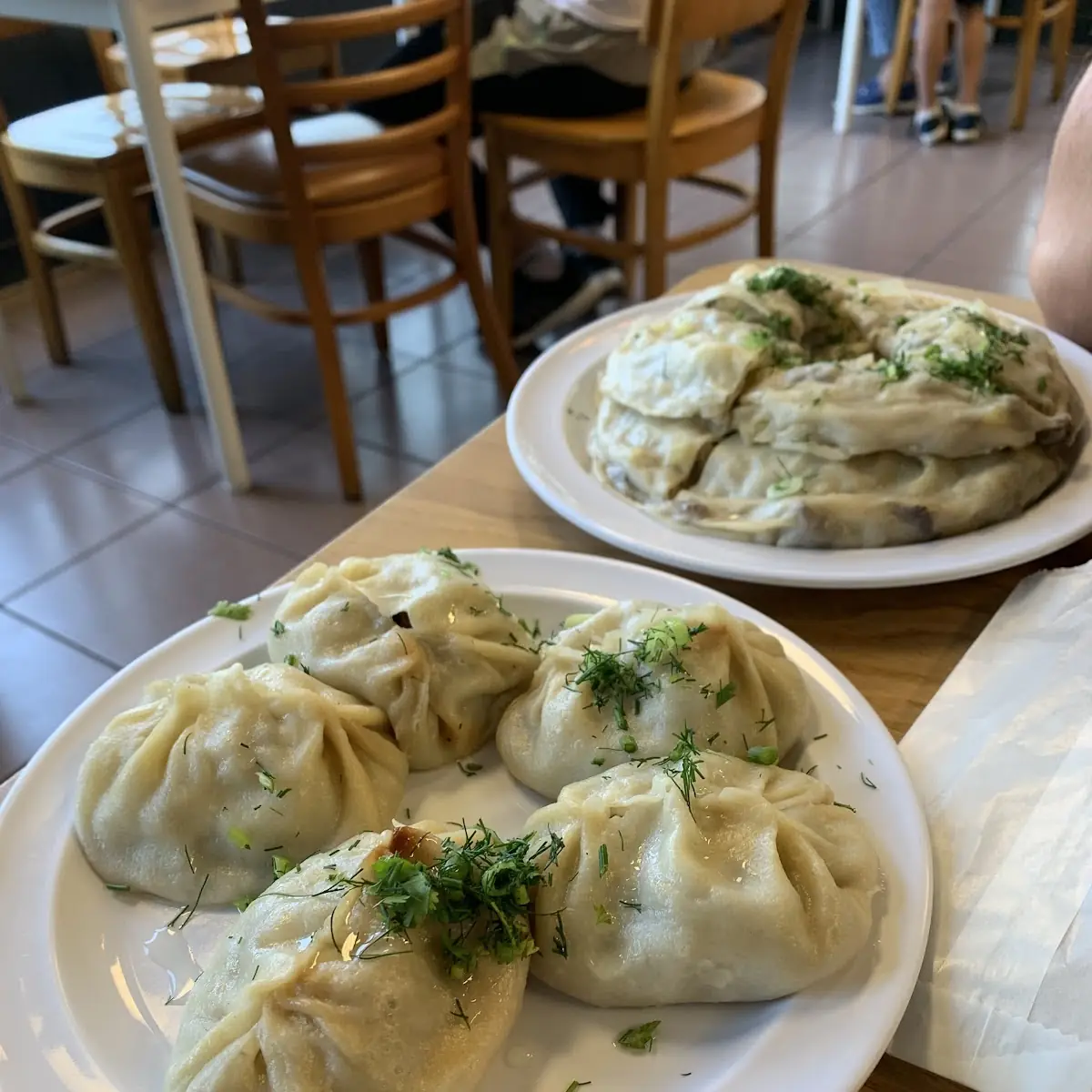 Steamed Manti Dumplings with Tomato Sauce