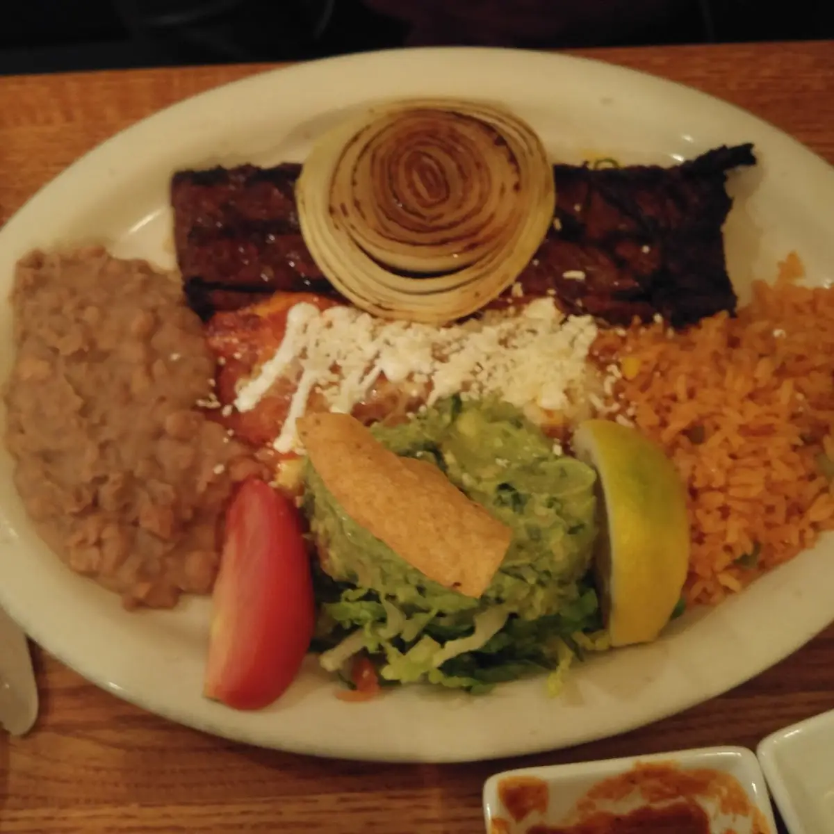 Chile Relleno Taco Beans and Rice