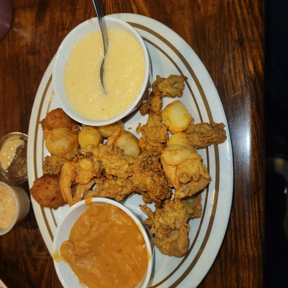 Fried Shrimp Oysters and Scallops
