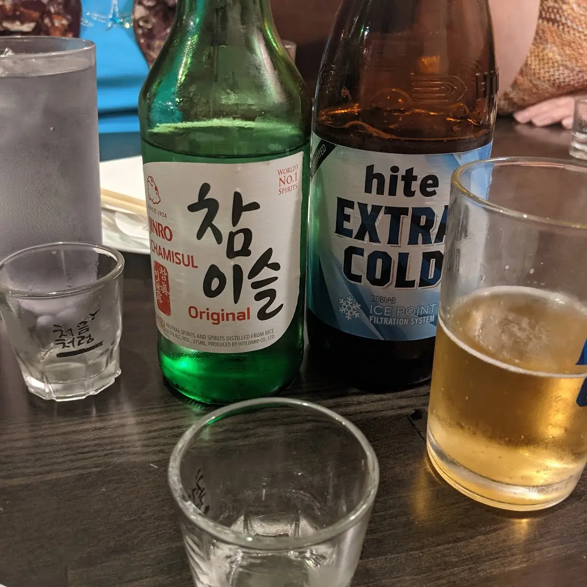 Hite Extra Cold Beer and Chamisul Original Soju