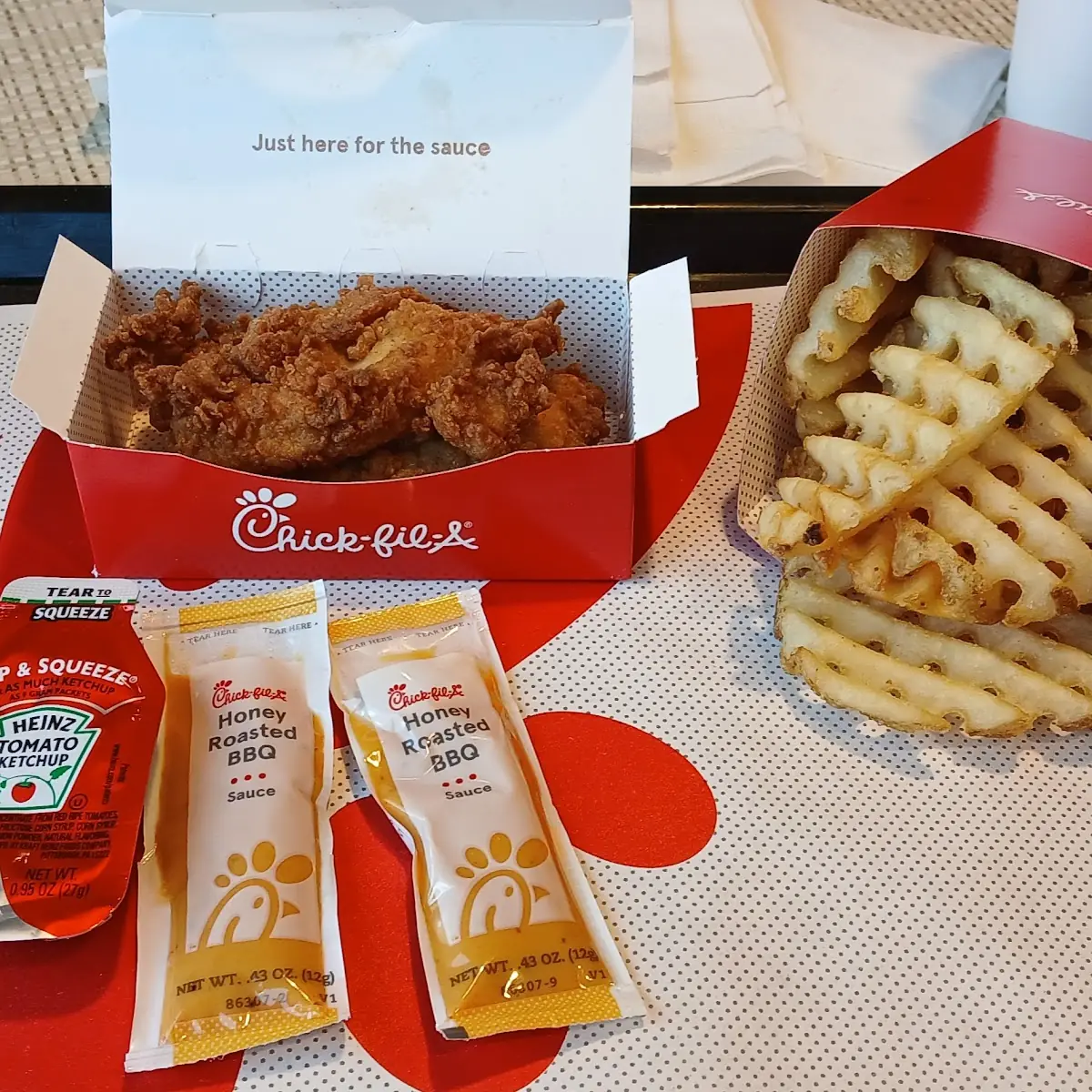 Chicken Strips and Waffle Fries