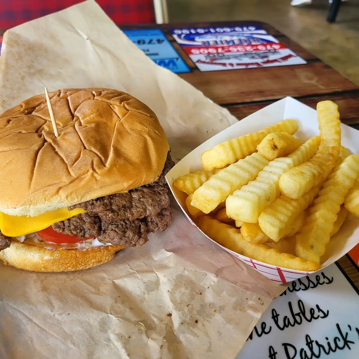 Double Cheeseburger and Fries