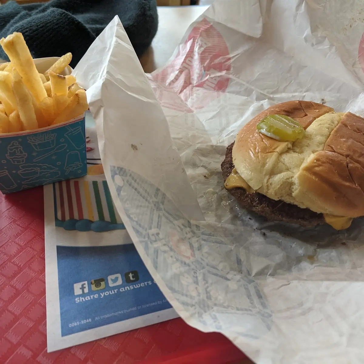 Cheese Burger and Fries