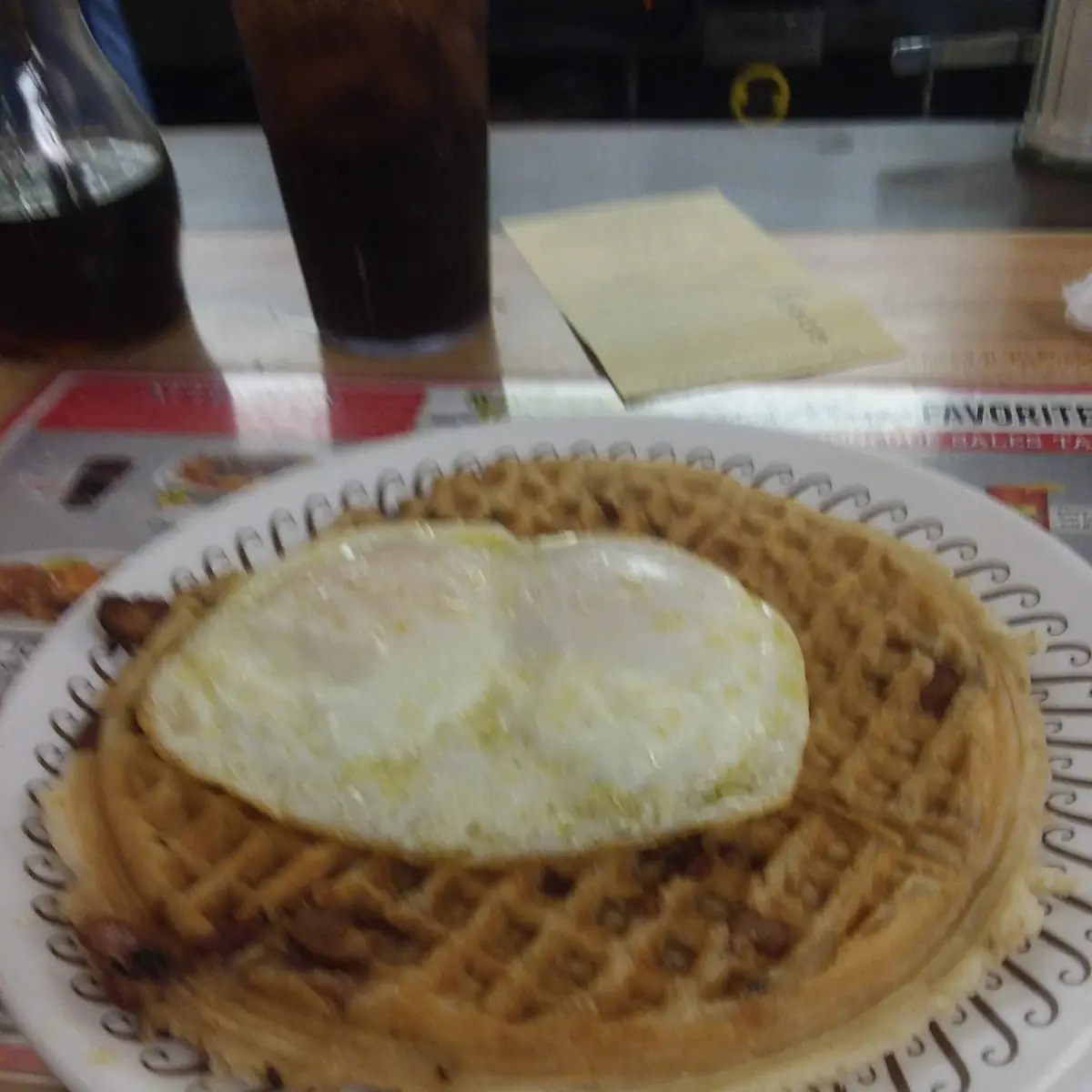 Bacon Waffle Order over Light on Top