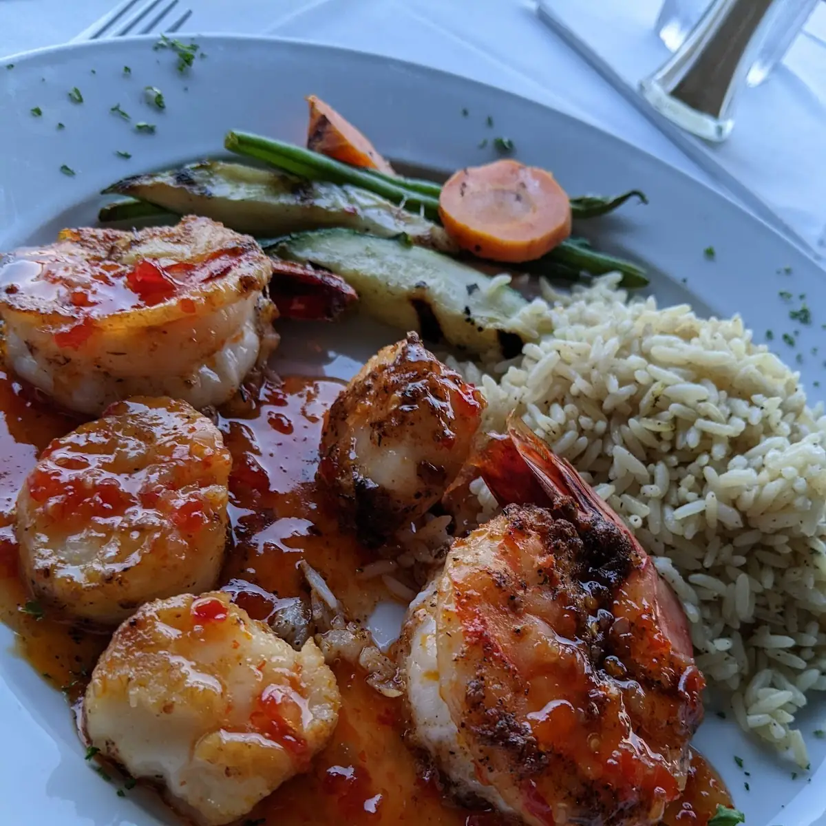 Shrimp and Scallops in Thai Sauce