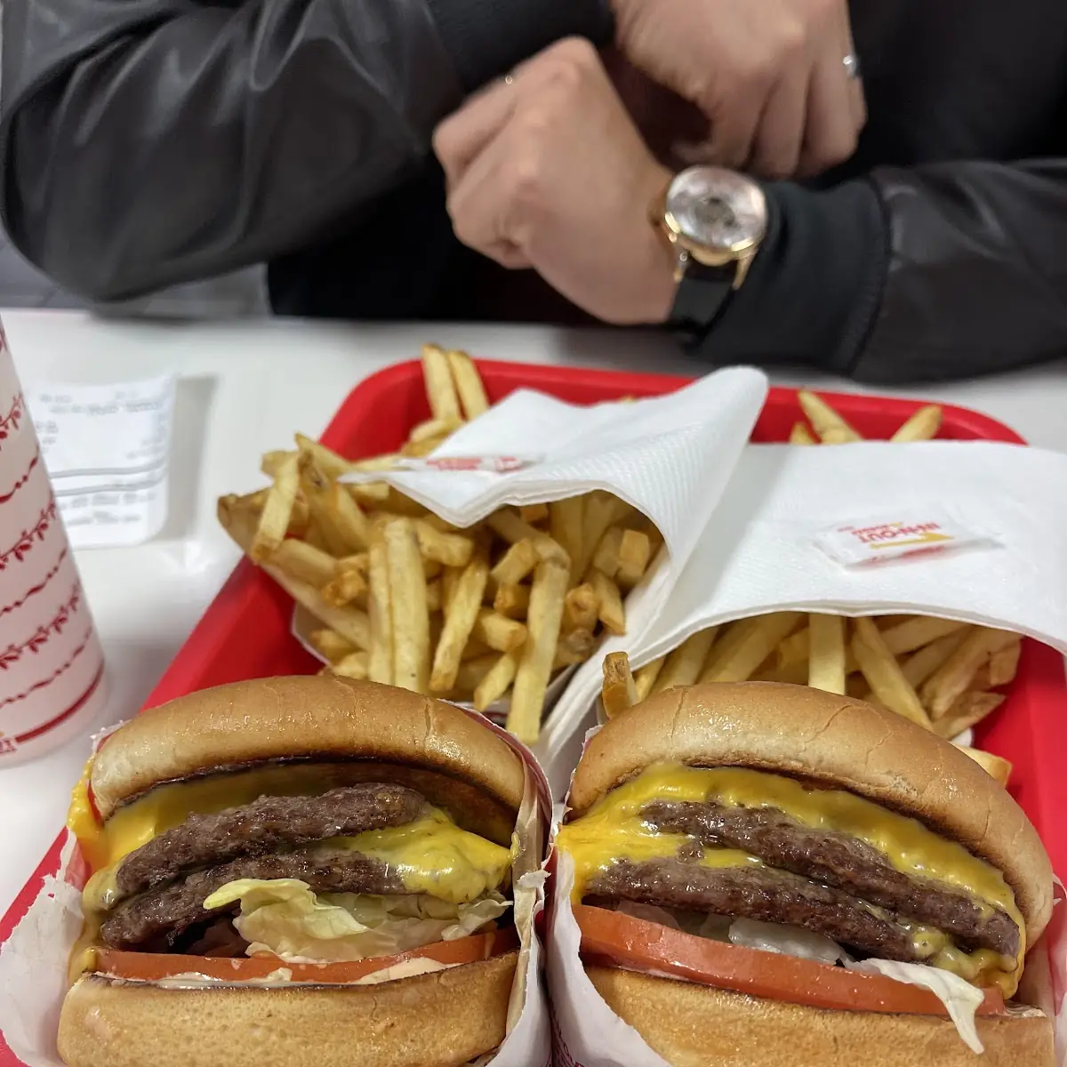 Double Cheeseburger and French Fries