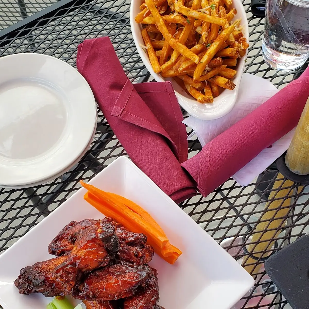 BBQ Chicken Wings and Fries