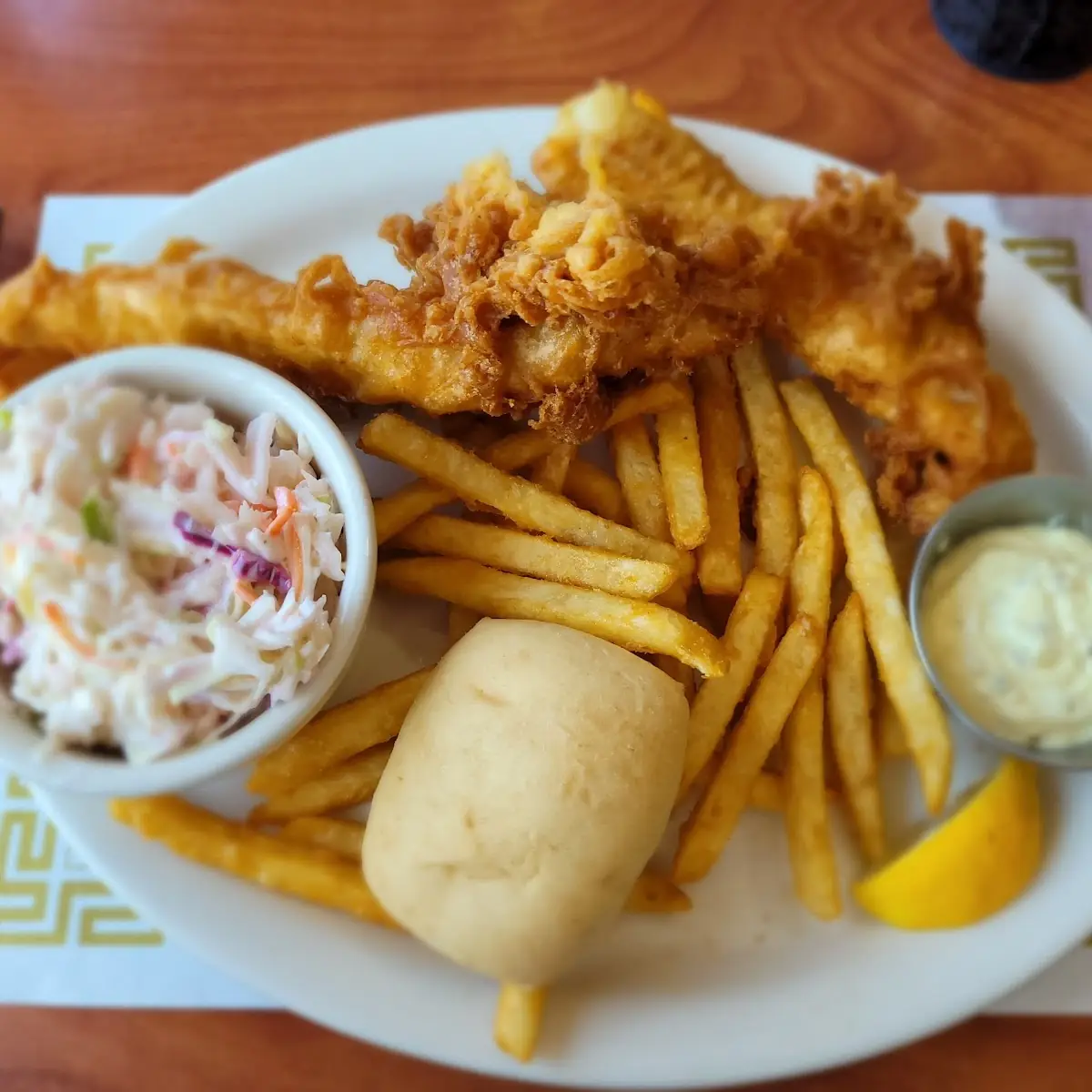 Fish and Chips with Coleslaw