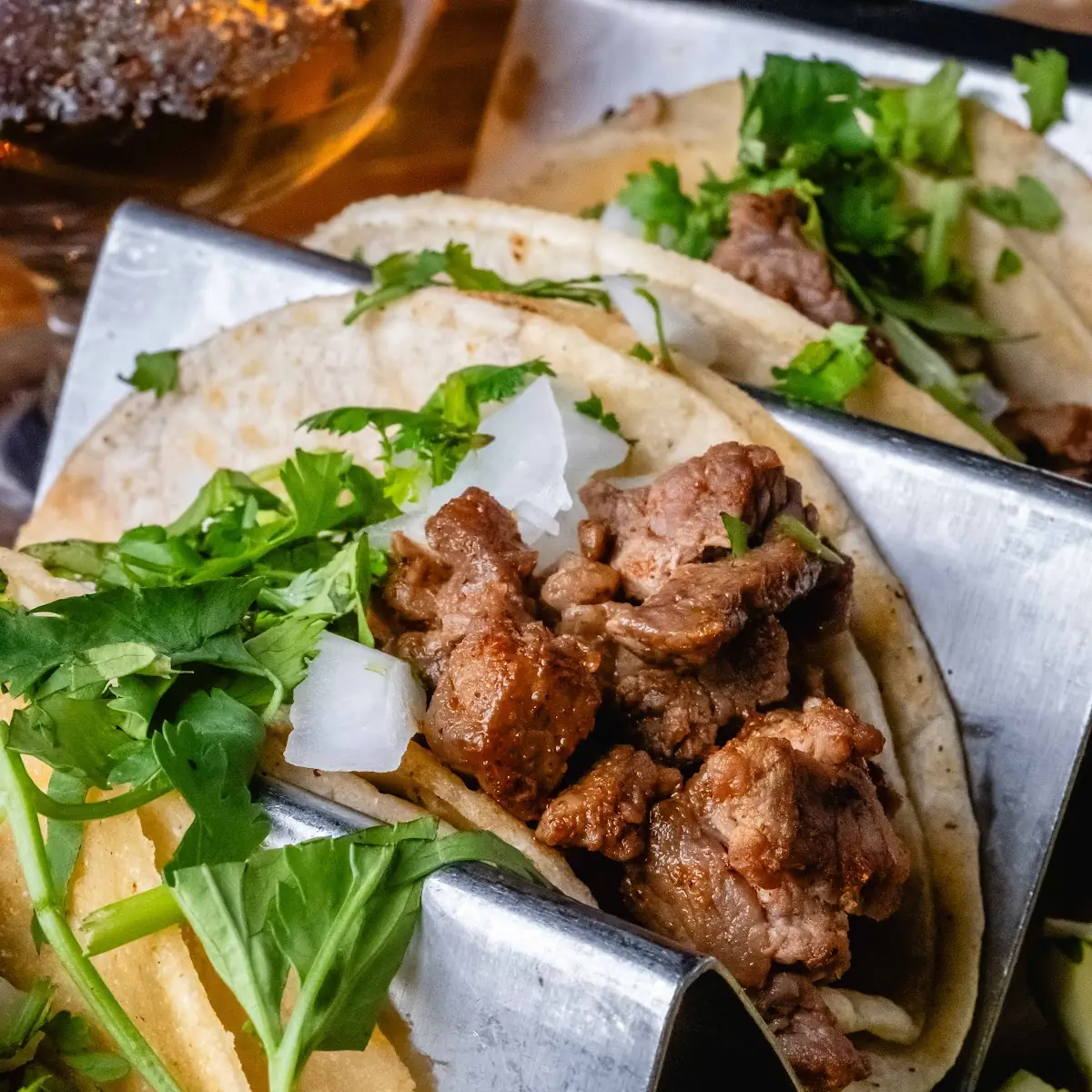 Arrachera Tacos w Bone Marrow