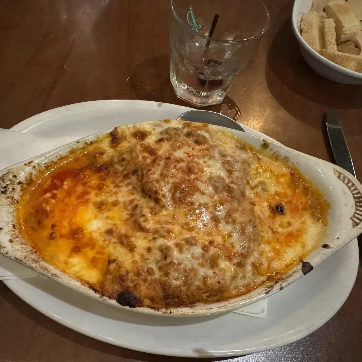 Baked Lasagna with Melted Cheese