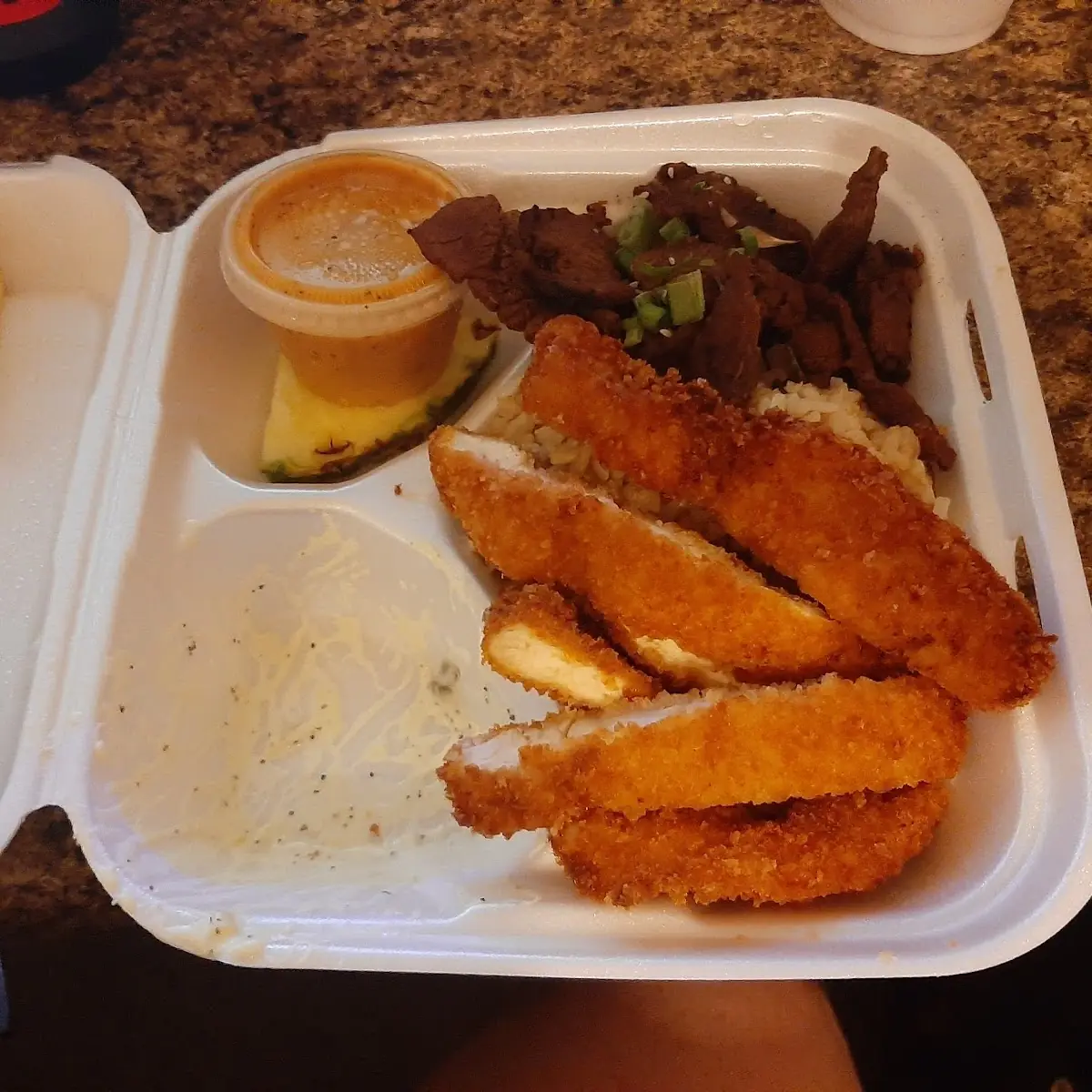 Chicken Katsu and Beef Teriyaki