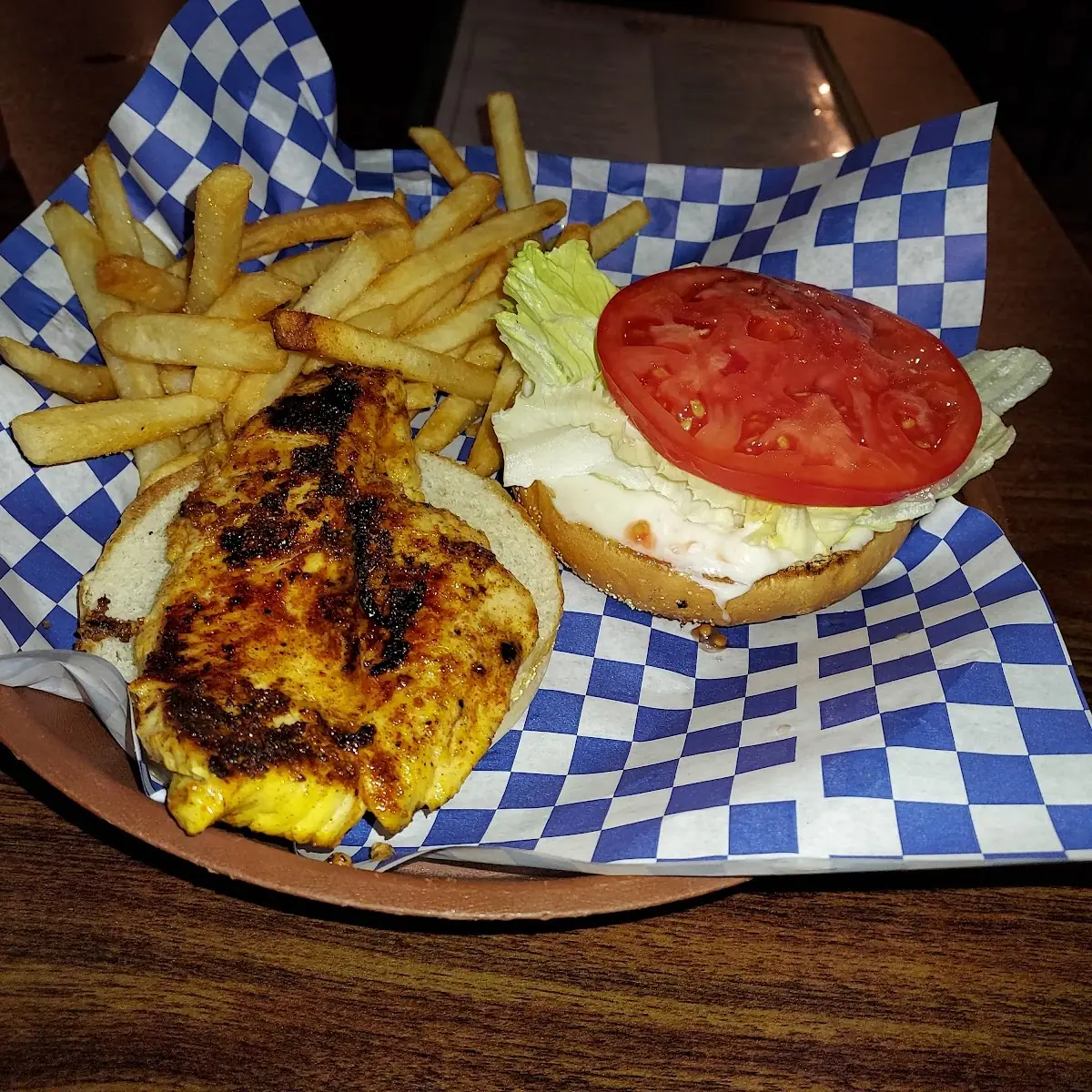 Blackened Chicken Sandwich & Fries