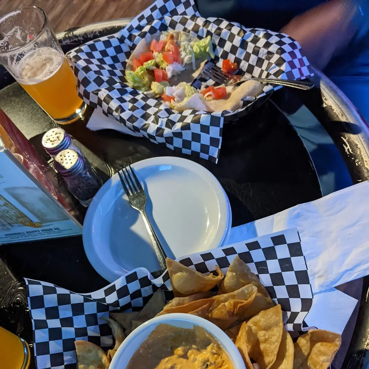 Buffalo Chicken Dip and Shrimp Tacos