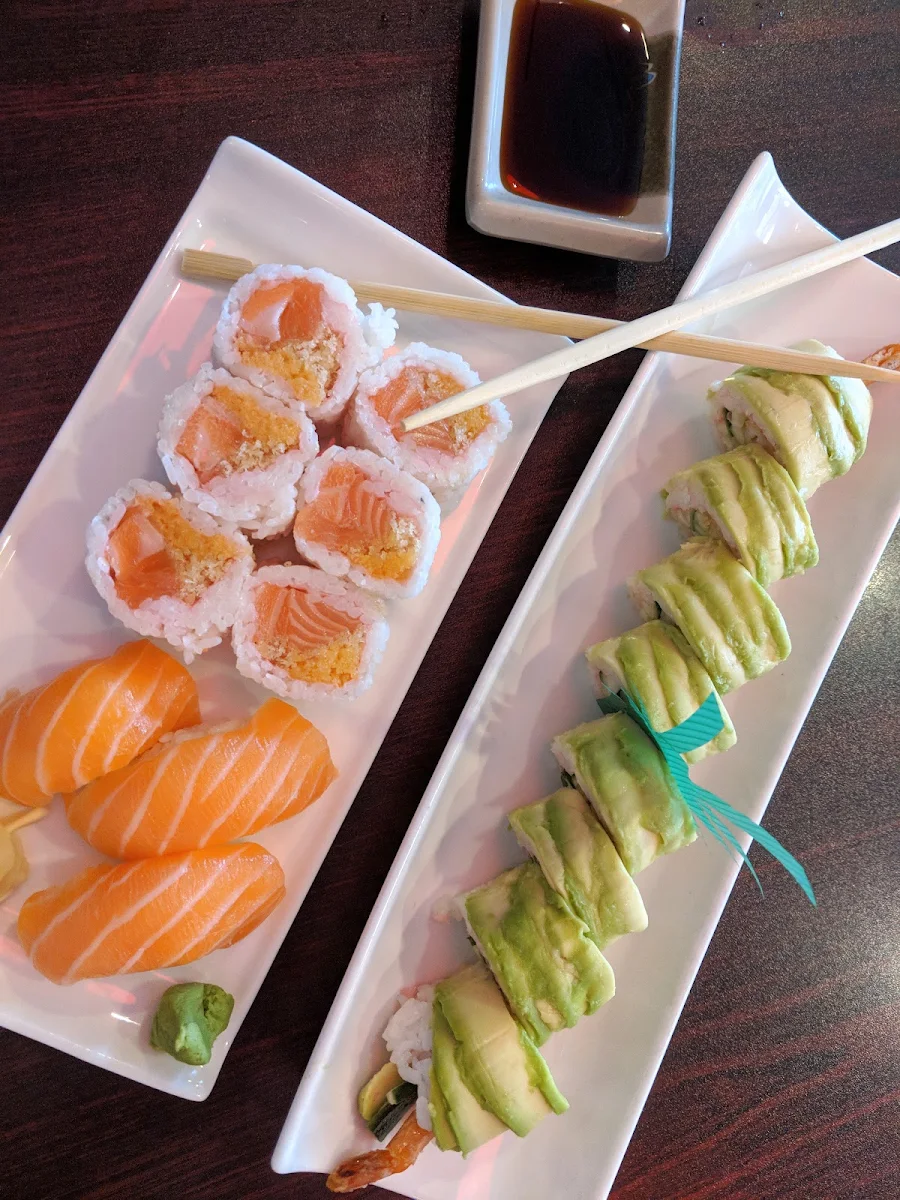 Dragon Roll and Salmon Roll, Wasabi Asian Cuisine