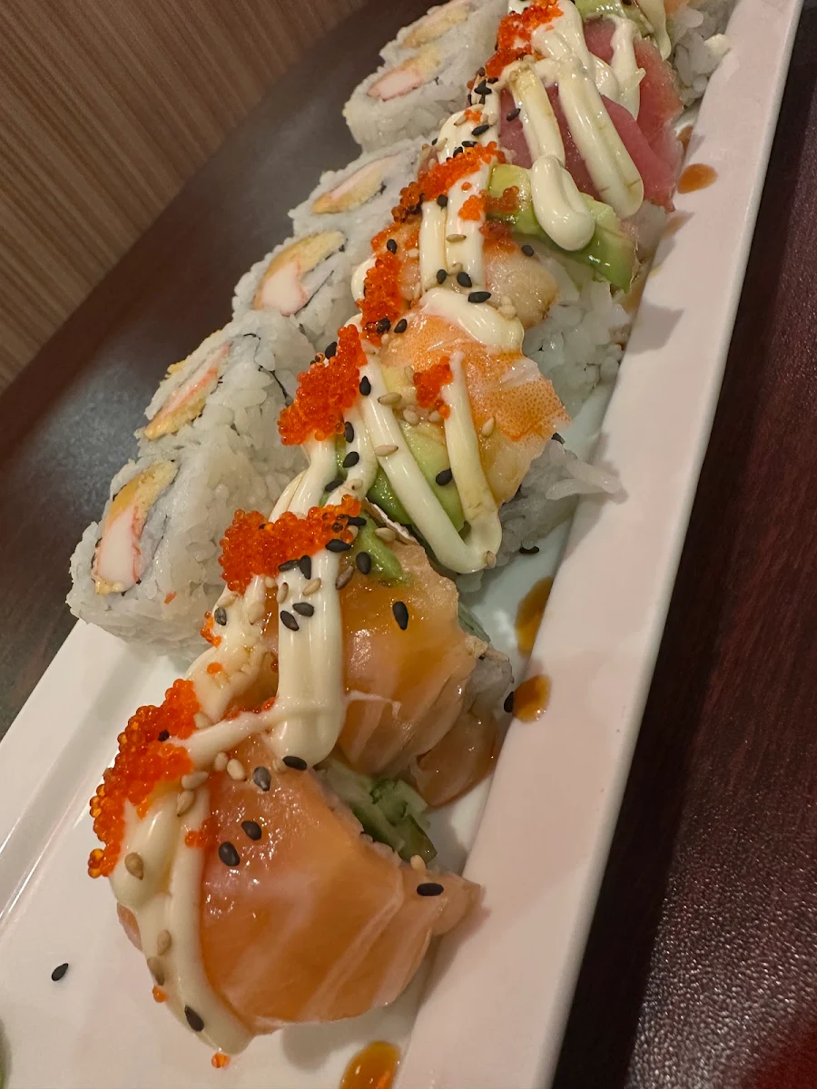 Spicy Crab Roll and Rainbow Roll, Wasabi Asian Cuisine