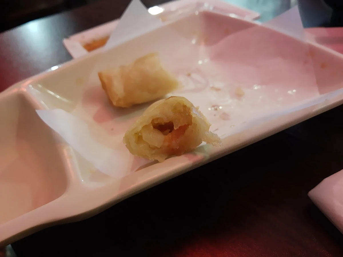 Undercooked Chewy Spring Roll, Wasabi Asian Cuisine