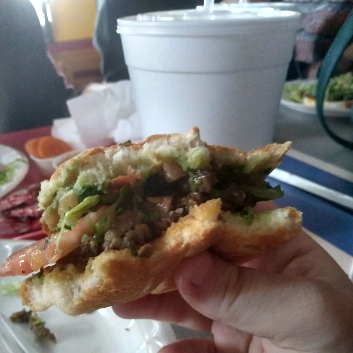 Asada Torta with Avocado Slices