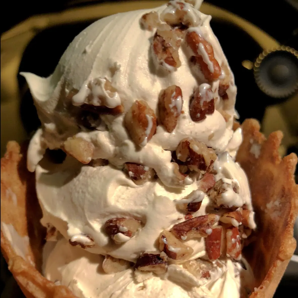 Butter Pecan in a Waffle Cone