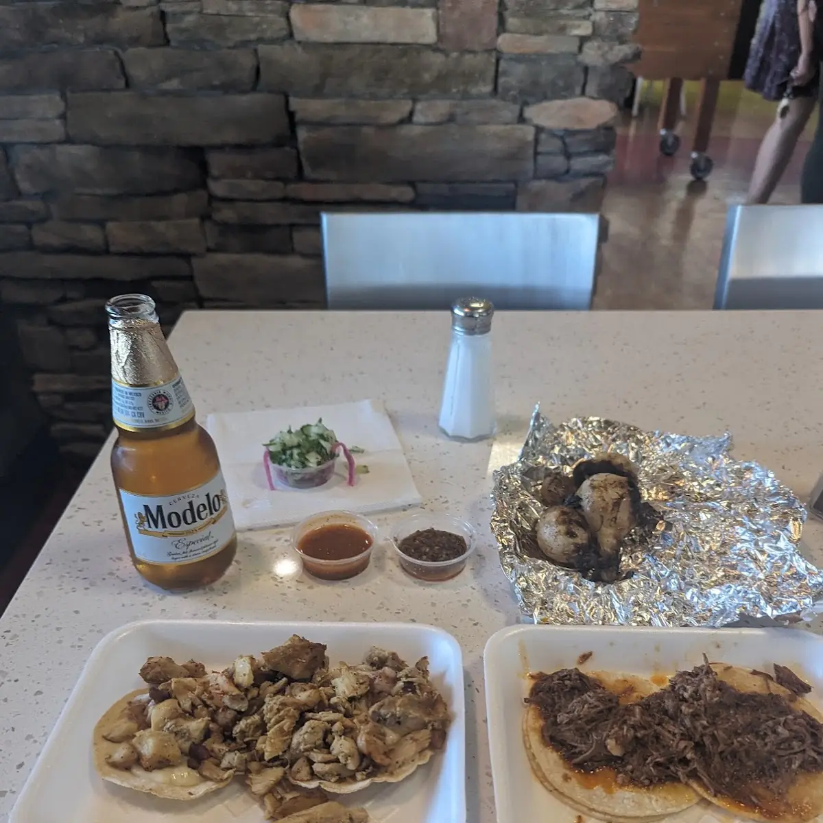 Pollo Vampiros and Barbacoa Tacos