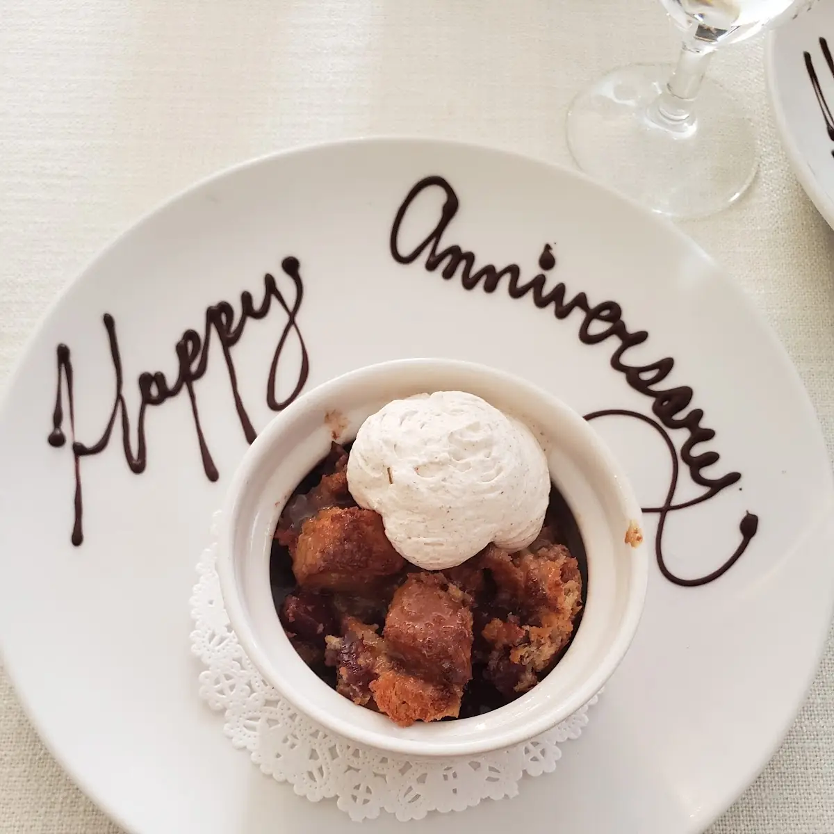 Poached Pear Bread Pudding