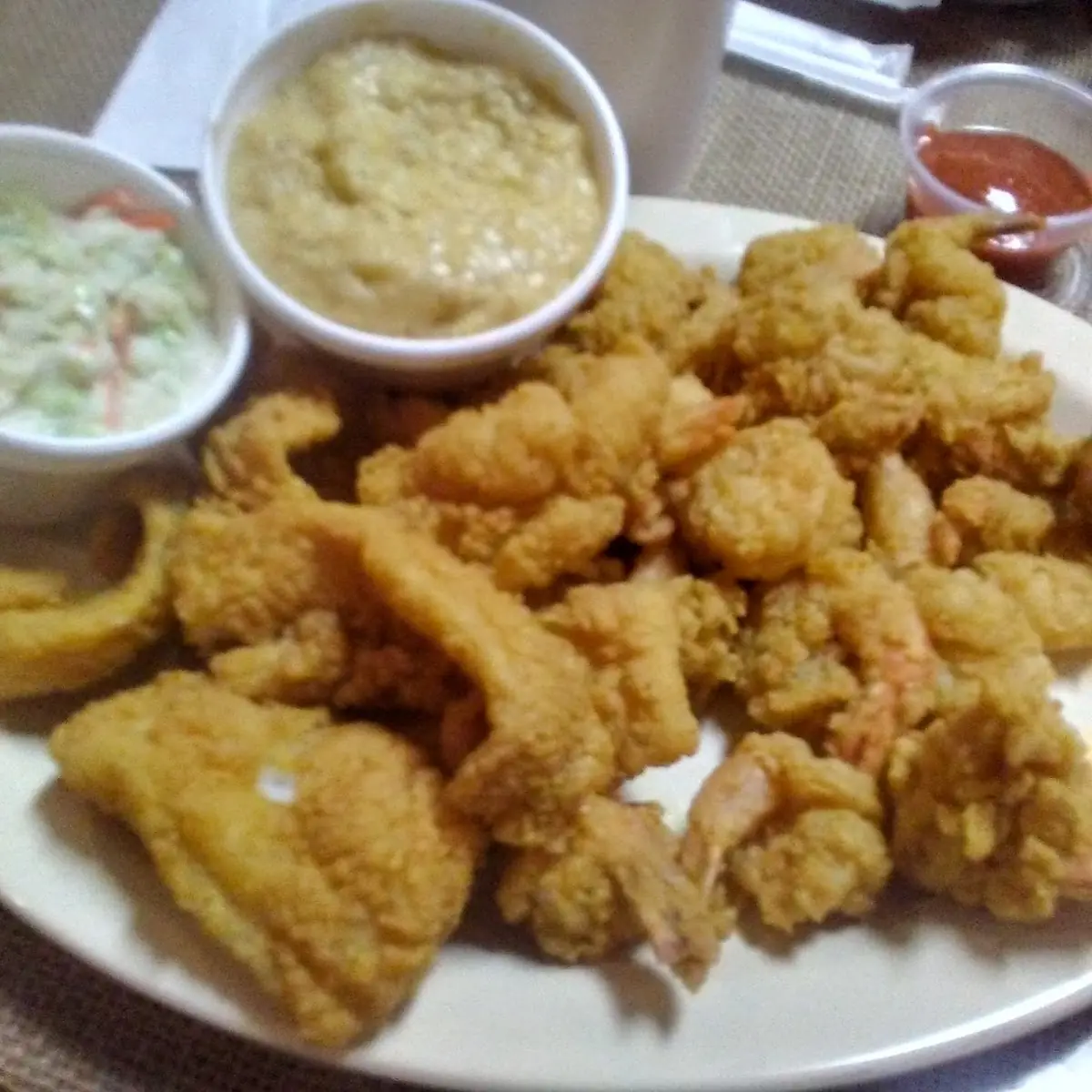 Fried Catfish and Shrimp with Oysters
