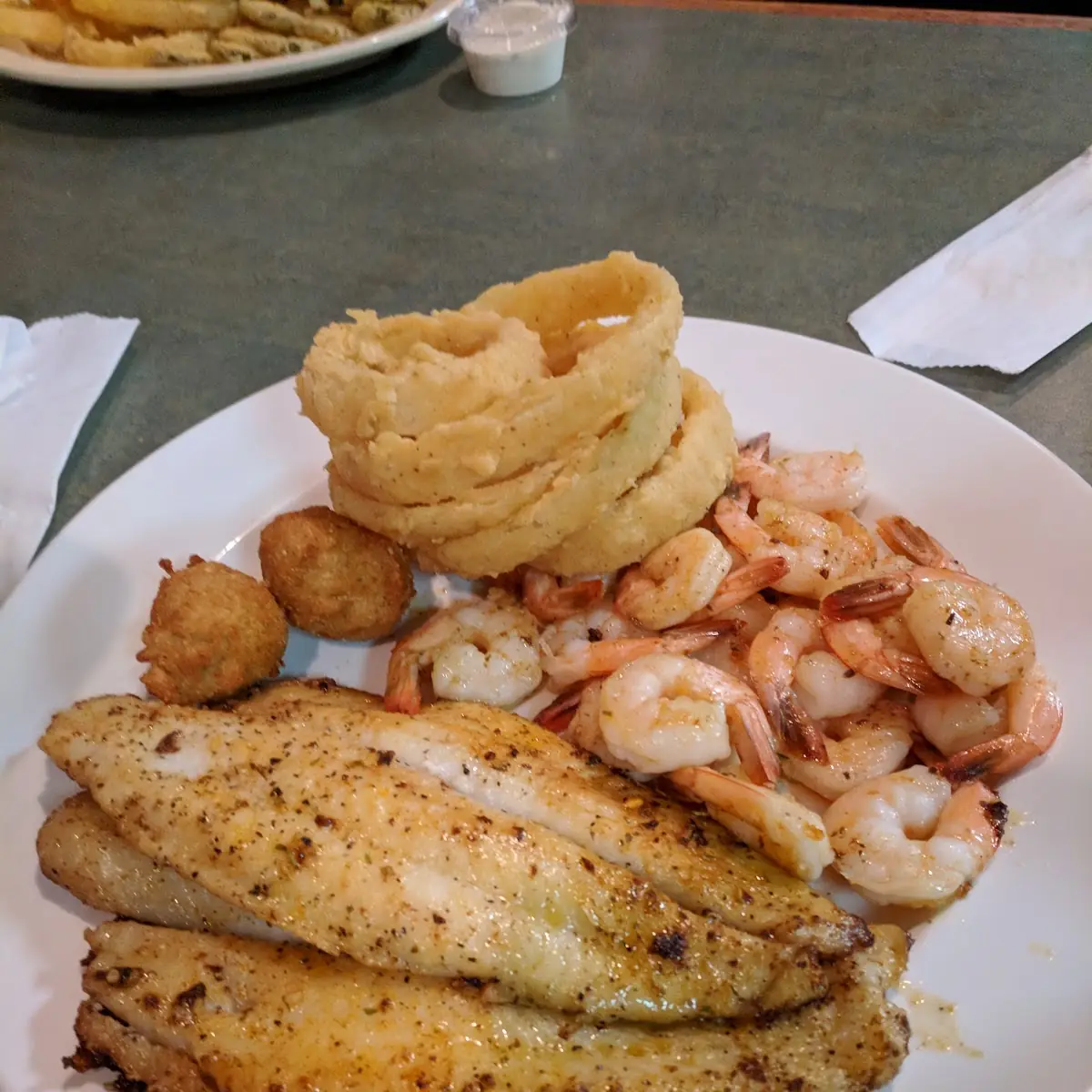 Grilled Catfish Fillet and Shrimp