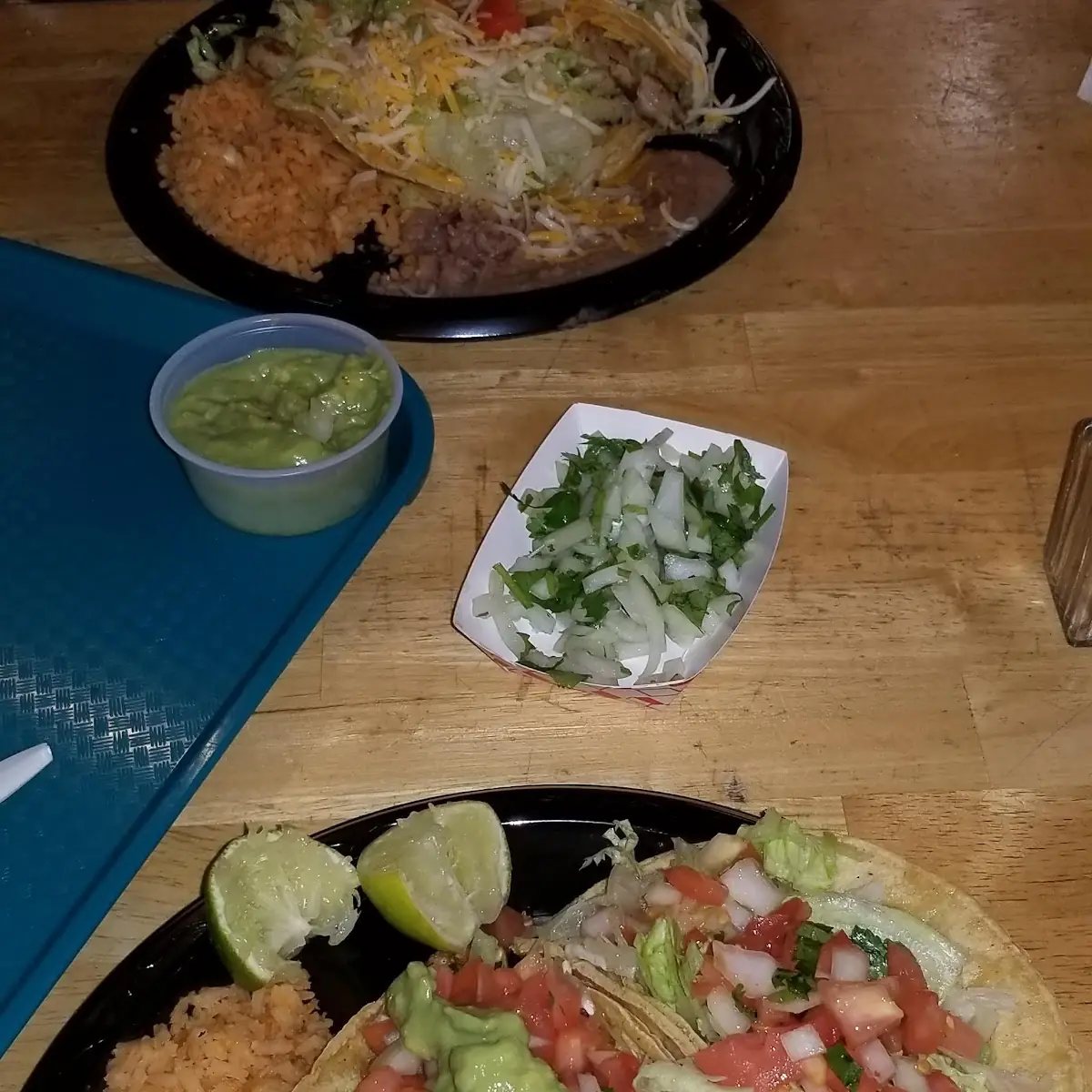 Tacos De Pescado Fish Refried Beans Rice