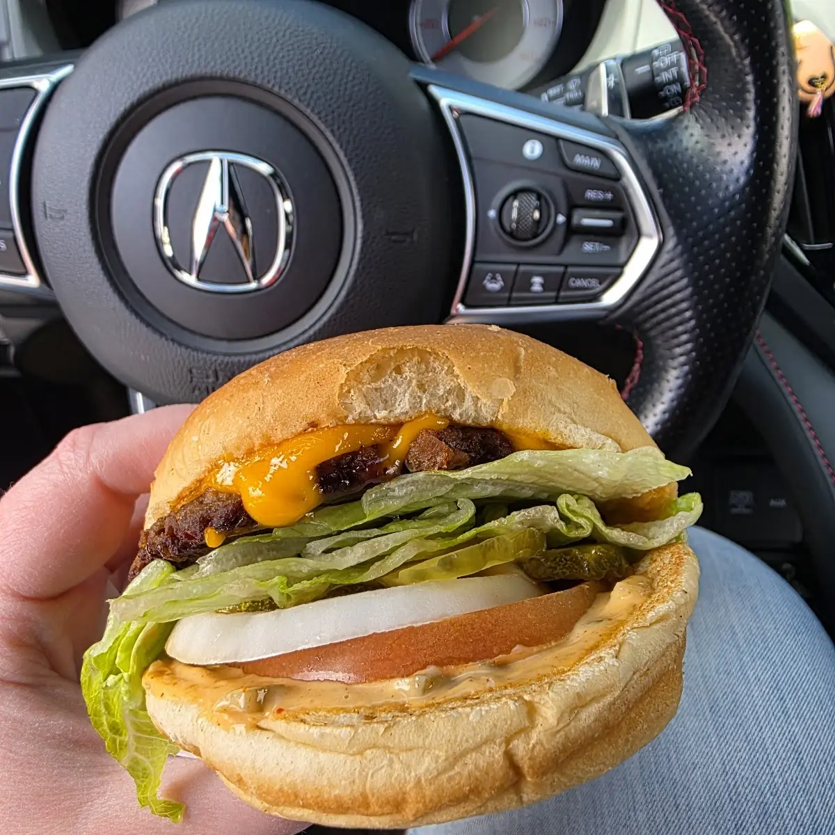 Double Cheeseburger with Fresh Vegetables