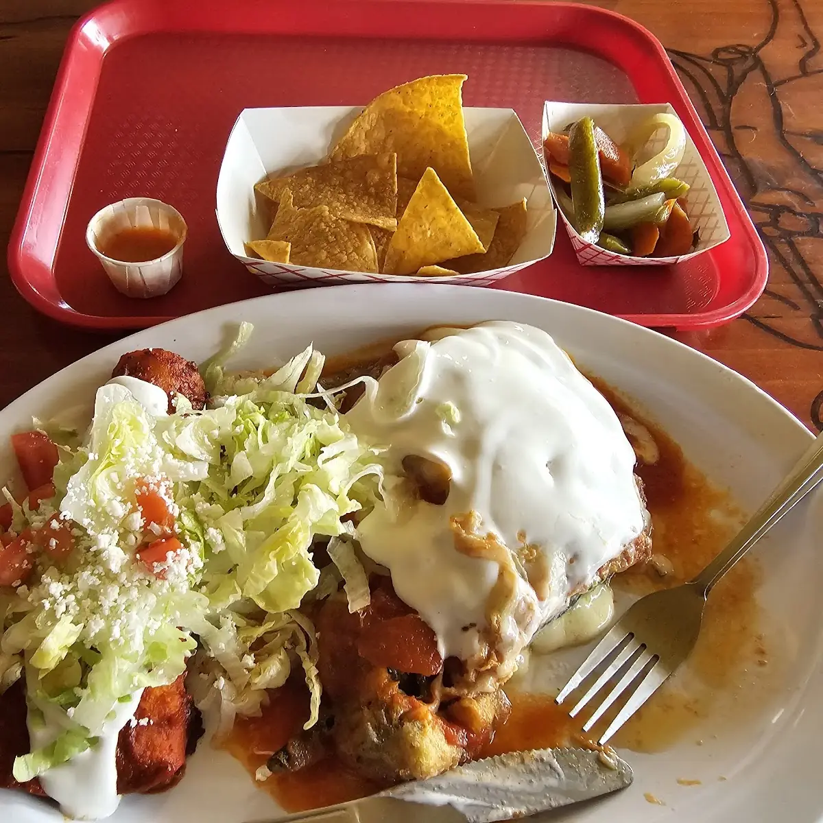 Chili Relleno and Enchilada