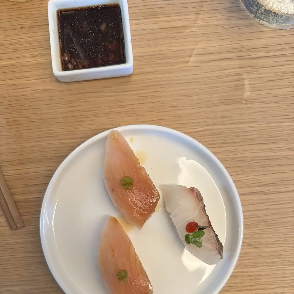 Yellowtail and Salmon Nigiri