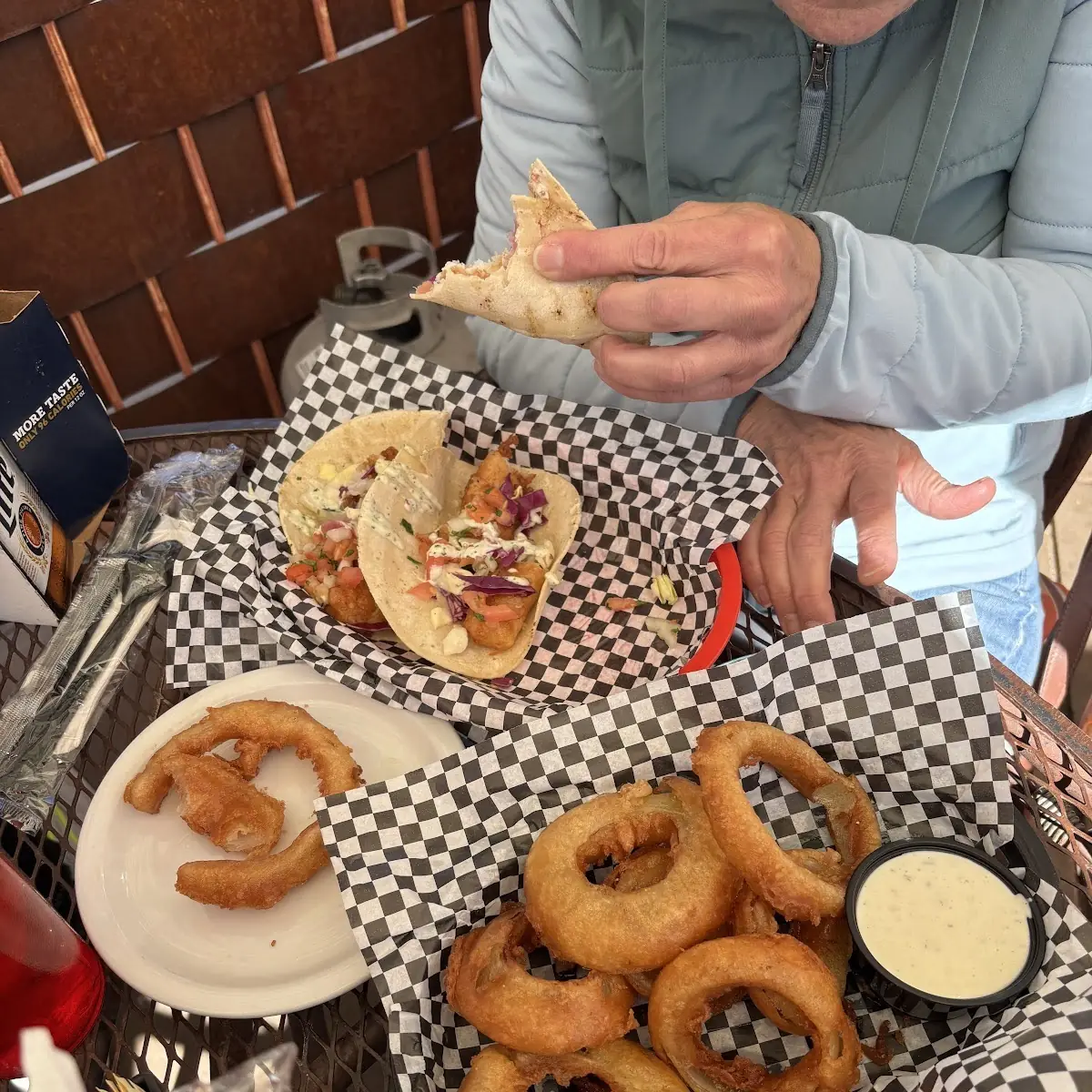 Fish Tacos and Onion Rings