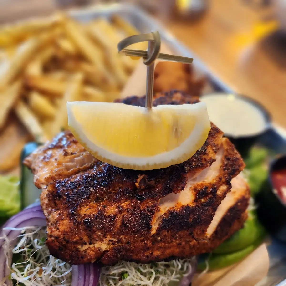 Wild Cod Burger and Fries