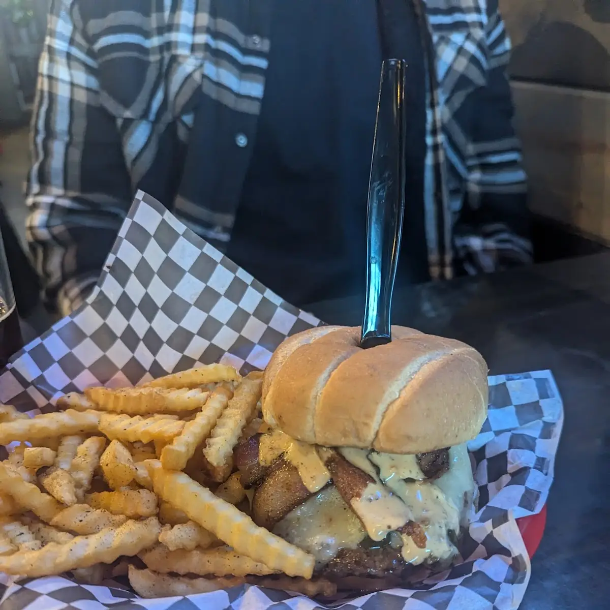 Bacon Burger and Fries