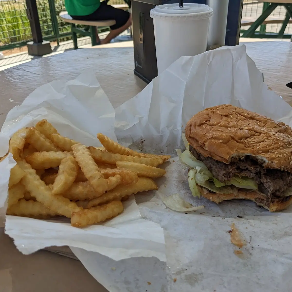 Cheeseburger in Lettuce Wrap & Fries