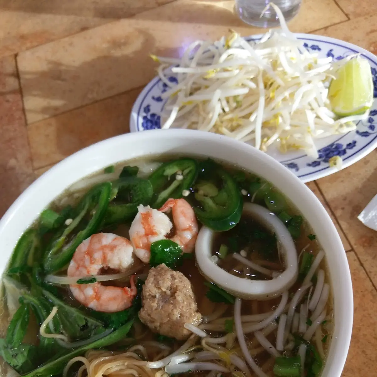 Combination Sea Food with Egg Noodles Soup