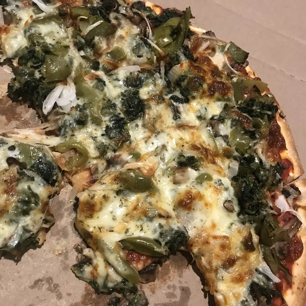 Green Pepper Thin Crust Pizza