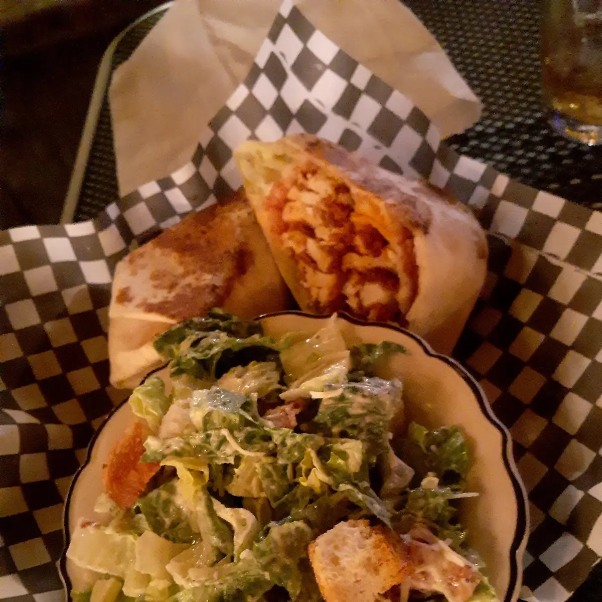 Buffalo Chicken Wrap with Ceasar Salad