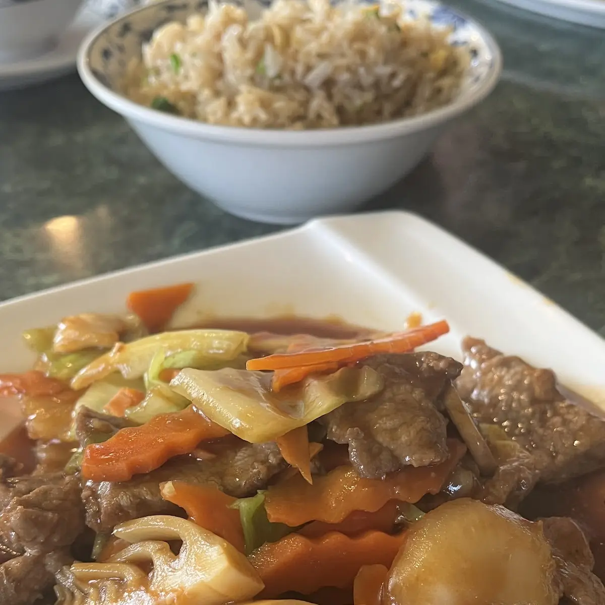 Imperial Beef with Chicken Fried Rice