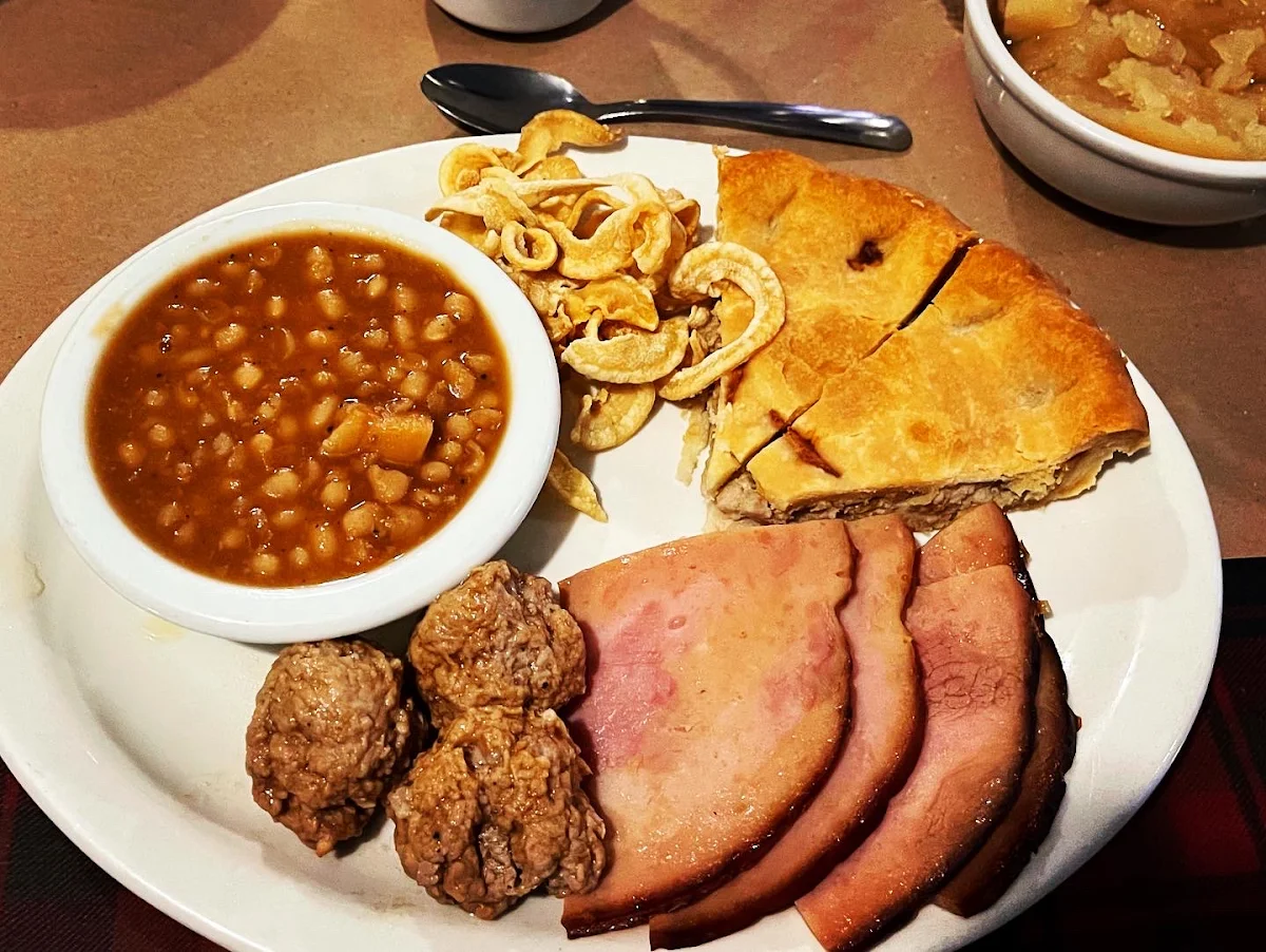 Ham Meatballs Meat Pie Beans