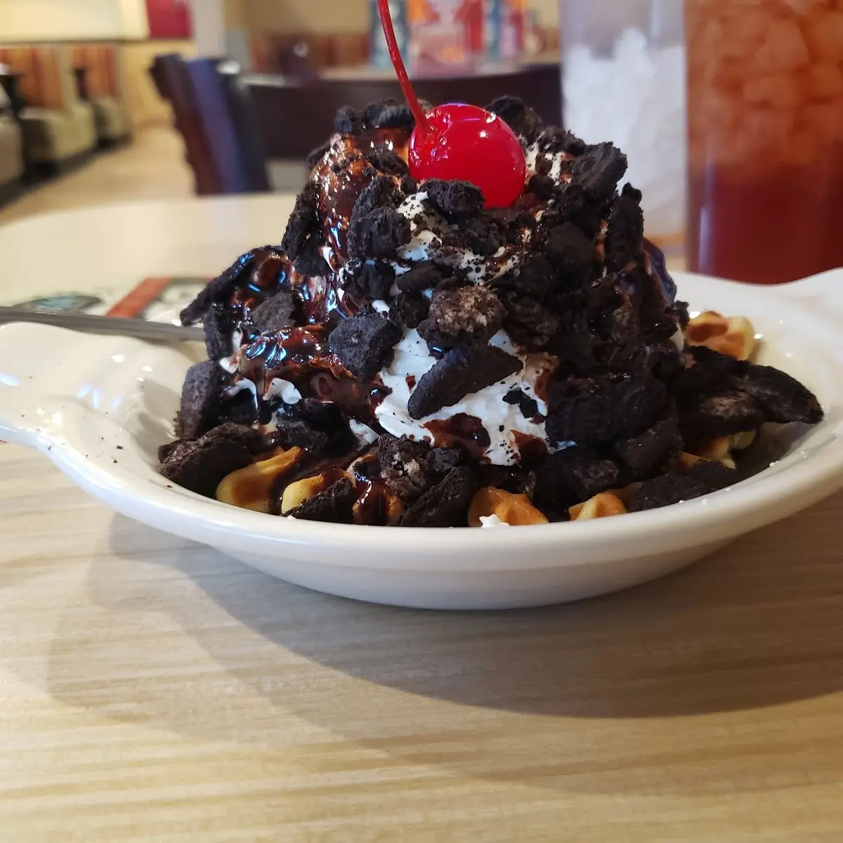 Oreo Cookie Waffle Sundae
