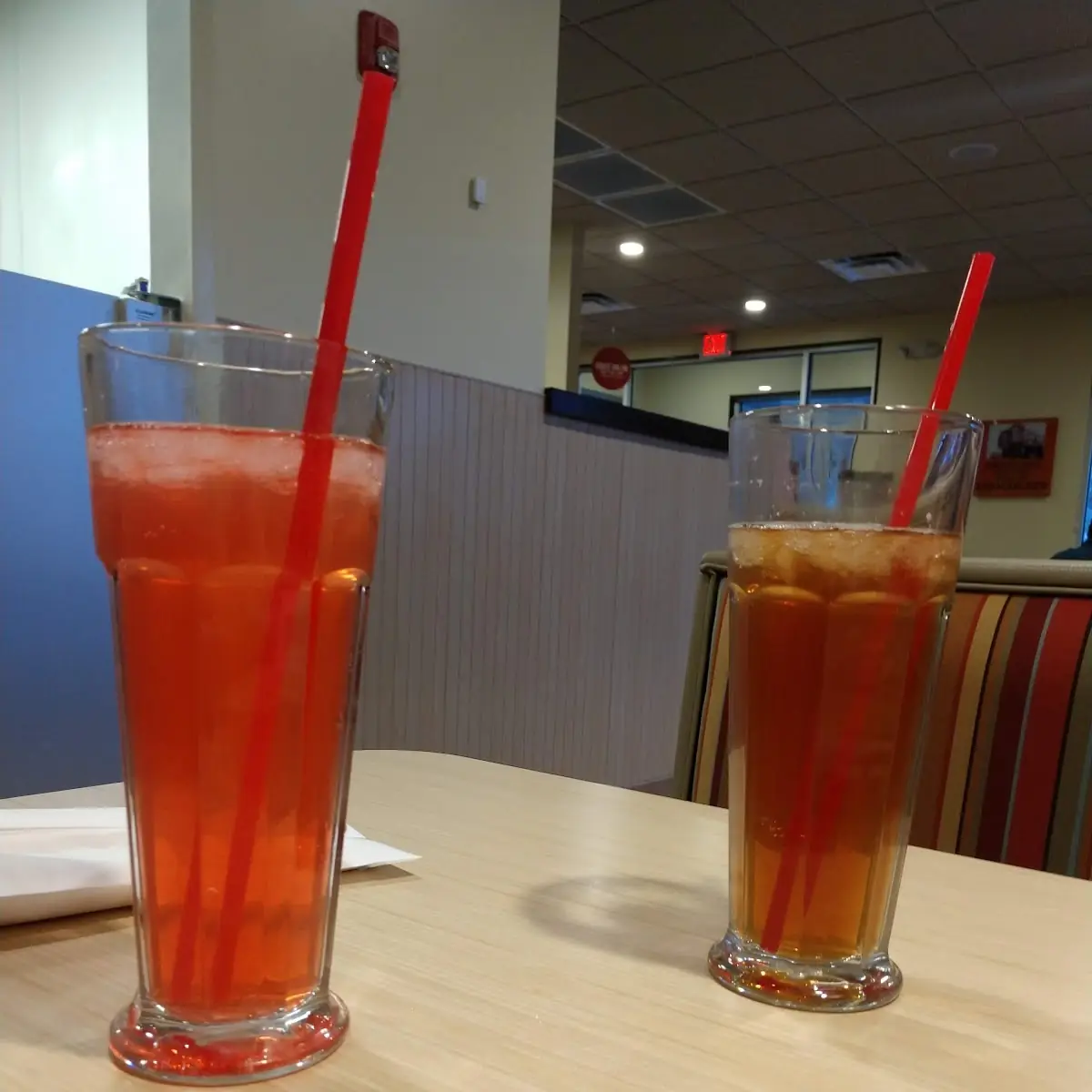 Raspberry Lemonade on Left Peach Tea on the Right