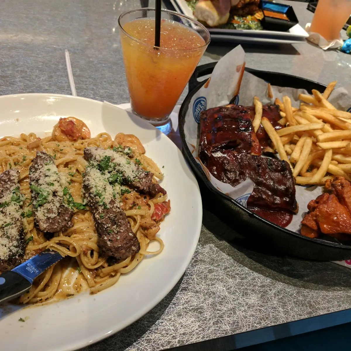 Bistro Steak & Shrimp Alfredo Linguine