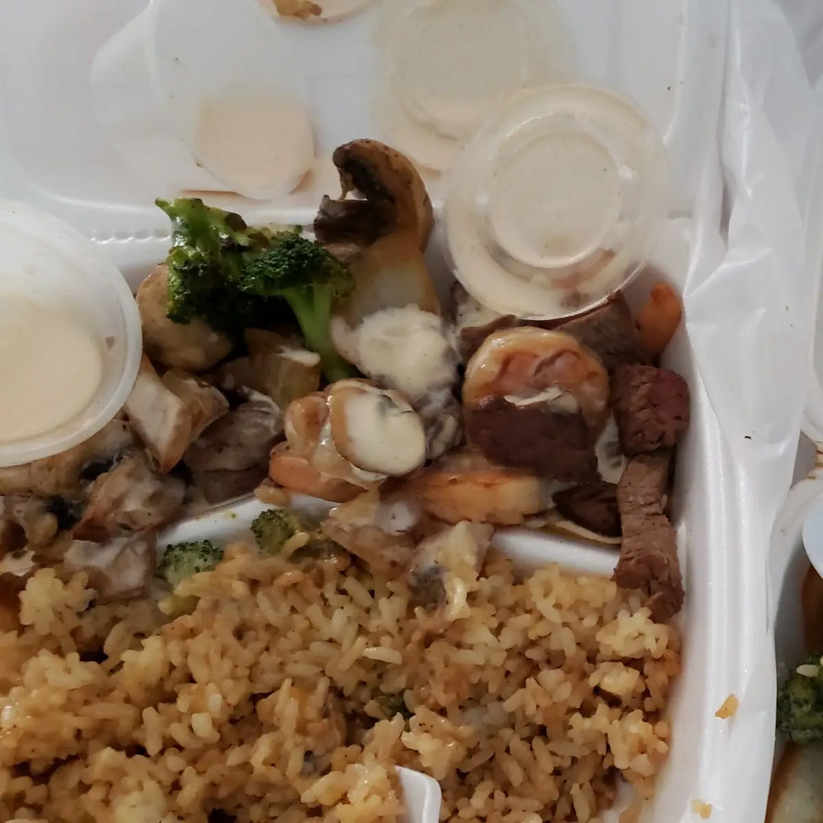 Steak and Shrimp and Vegetable Tempura