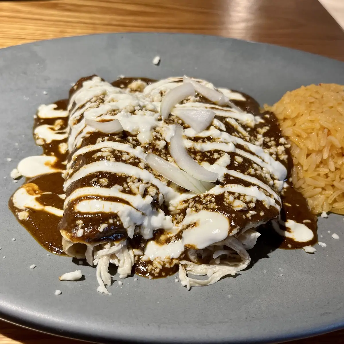 Chicken Enchiladas with Mexican Rice