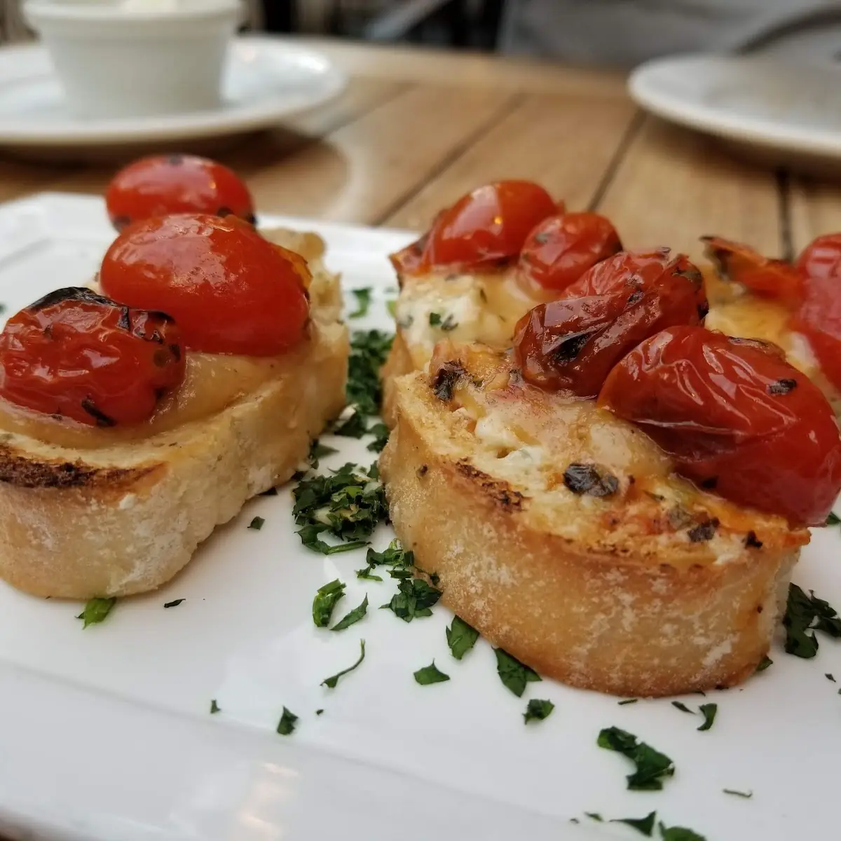 Blistered Tomato Bruschetta
