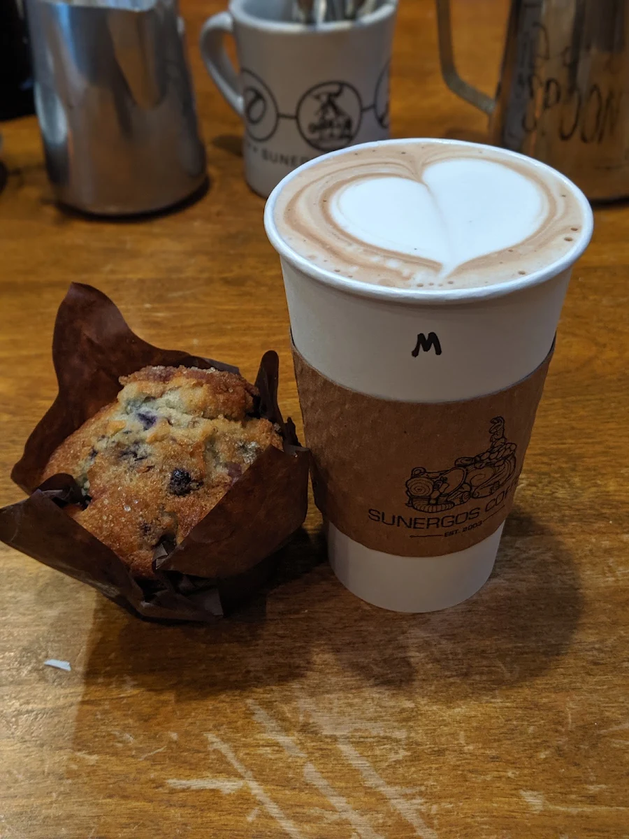 Blueberry Muffin and Mocha Latte