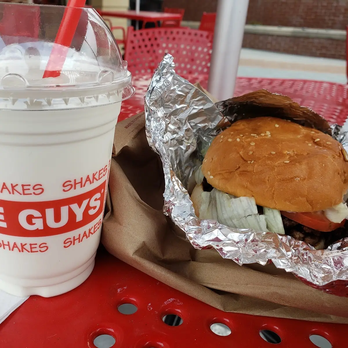 Hamburger and Vanilla Shake
